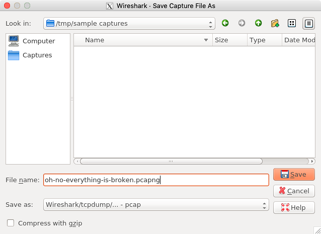 Open PCAP File in Wireshark
